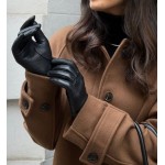 Δερμάτινα γάντια γυναικεία μαύρα 