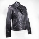    Womens Leather Jacket Black W-2021-SILVER-BLK