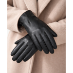 Γυναικεία Δερμάτινα Γάντια Μαύρα