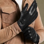 Ανδρικά Δερμάτινα Γάντια Μαύρα 