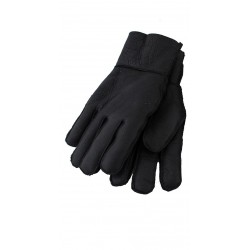 Mens shearling leather gloves black - GLOV-FUR