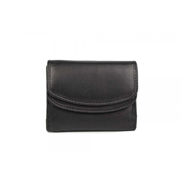 Δερμάτινο πορτοφόλι γυναικείο μαύρο 