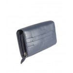 Μπλέ Δερμάτινο Γυναικείο Πορτοφόλι  