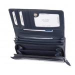 Μπλέ Δερμάτινο Γυναικείο Πορτοφόλι  