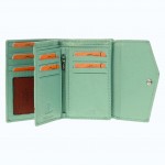 Γυναικείο Γνήσιο Δέρμα Πορτοφόλι σε χρώμα Μέντα 