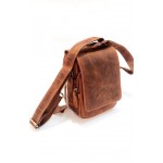 Ανδρικό δερμάτινο χιαστί τσαντάκι καφε Μ-910-OIL