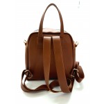 Womens beige faux leather backpack W-250423-BEIZE