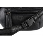 Δερμάτινη τσάντα μέσης ανδρική μαύρη