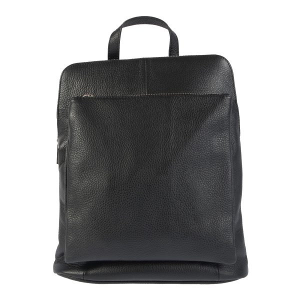 Γυναικείο δερμάτινο σακίδιο πλάτης  μαύρο 