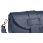 Δερμάτινη γυναικεία τσάντα μπλέ 