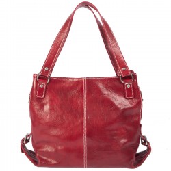 Κόκκινη γυναικεία τσάντα ώμου γνήσιο δέρμα 