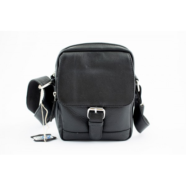 Mens cross leather bag black- M-5862-CS-BLK
