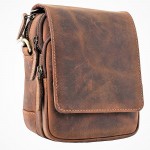Ανδρικό δερμάτινο χιαστί τσαντάκι καφε Μ-910-OIL