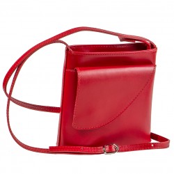 Womans Leather crossbody bag in red-W-DE-42-RD