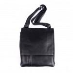 Δερμάτινη τσάντα χιαστί μαύρη     