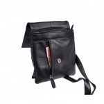 Δερμάτινη τσάντα χιαστί μαύρη     