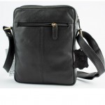 Μαύρη δερμάτινη χιαστί τσάντα ανδρική 