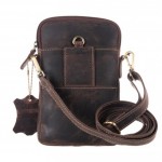 Δερμάτινο τσαντάκι χιαστί καφέ oil 