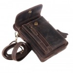 Δερμάτινο τσαντάκι χιαστί καφέ oil 