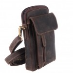 Δερμάτινο τσαντάκι χιαστί καφέ oil 