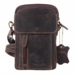 Δερμάτινο τσαντάκι χιαστί καφέ oil 