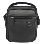 Μαύρη δερμάτινη τσάντα ώμου    