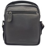 Μαύρη δερμάτινη τσάντα ώμου    