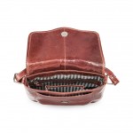 Γυναικεία Δερμάτινη τσάντα χιαστί πλέξη σε καφέ