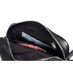 Δερμάτινο γυναικείο χιαστί τσαντάκι μαύρο