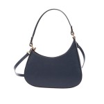 Γυναικεία δερμάτινη τσάντα μεσαίου μεγέθους σε μπλε