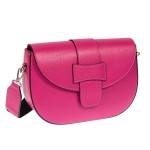 Δερμάτινη γυναικεία τσάντα σε φούξια 