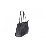 Δερμάτινη τσάντα γυναικεία μαύρη   