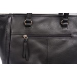 Δερμάτινη τσάντα γυναικεία μαύρη   