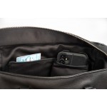 Δερμάτινη τσάντα γυναικεία μαύρη   