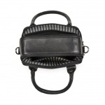Γυναικείο δερμάτινο μικρό τσαντάκι χειρός σε μαύρο 