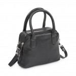 Γυναικείο δερμάτινο μικρό τσαντάκι χειρός σε μαύρο 