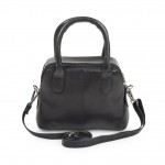 Γυναικείο δερμάτινο μικρό τσαντάκι χειρός σε μαύρο 