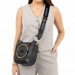 Γυναικείο μαύρο χιαστί τσαντάκι τεχνόδερμα 