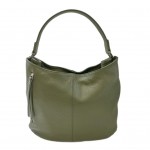 Δερμάτινη γυναικεία τσάντα λαδί