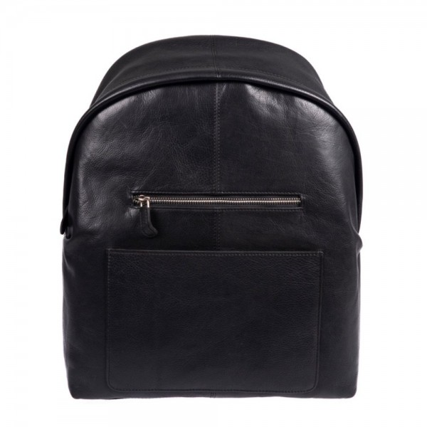 Δερμάτινο σακίδιο πλάτης σε μαύρο   