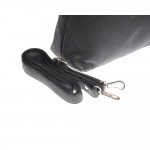 Δερμάτινη τσάντα ώμου γυναικεία μαύρη  