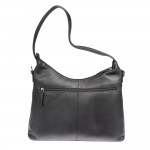 Δερμάτινη τσάντα ώμου γυναικεία μαύρη  