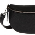 Μαύρο δερμάτινο χιαστί τσαντάκι    