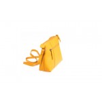 Γυναικεία δερμάτινη χιαστί τσάντα σε κίτρινο    