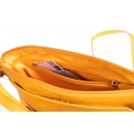 Γυναικεία δερμάτινη χιαστί τσάντα σε κίτρινο    