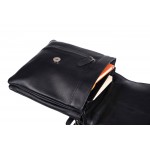 Δερμάτινη τσάντα χιαστί μαύρη     