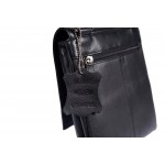 Δερμάτινη τσάντα χιαστί μαύρη     