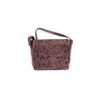 Γυναικεία δερμάτινη τσάντα χιαστί σε ροζ 