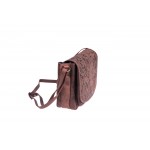 Γυναικεία δερμάτινη τσάντα χιαστί σε ροζ 