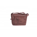 Γυναικεία δερμάτινη τσάντα χιαστί σε ροζ 